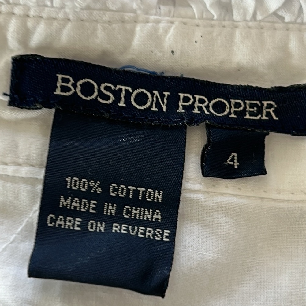 Sexy Boston Proper Lacy Ruffle Blouse w 2-Way Front Zipper Size 4 w MEASUREMENTS - Picture 2 of 12